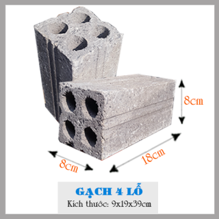 GẠCH KHÔNG NUNG 4 LỖ